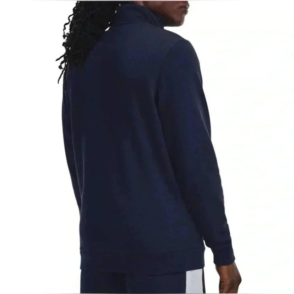 Under Armour UA Playback Fleece 1/4 Zip Navy/Gray Size:Medium - Picture 4 of 15
